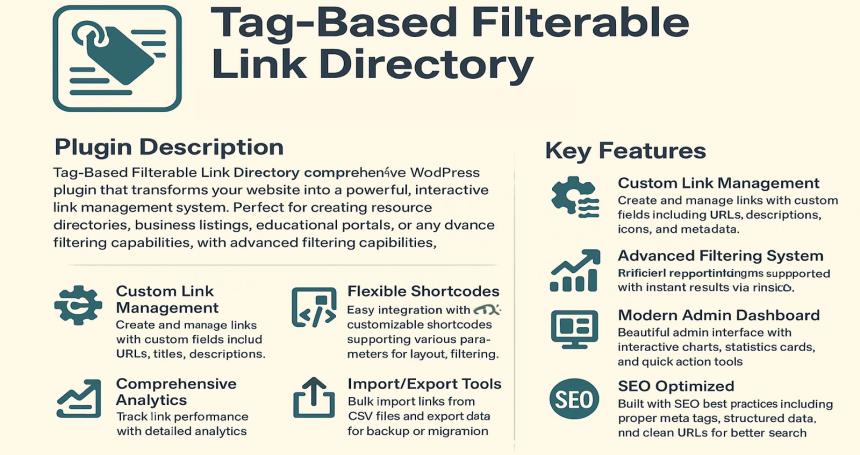Tag-Based Filterable Link Directory WP Plugin