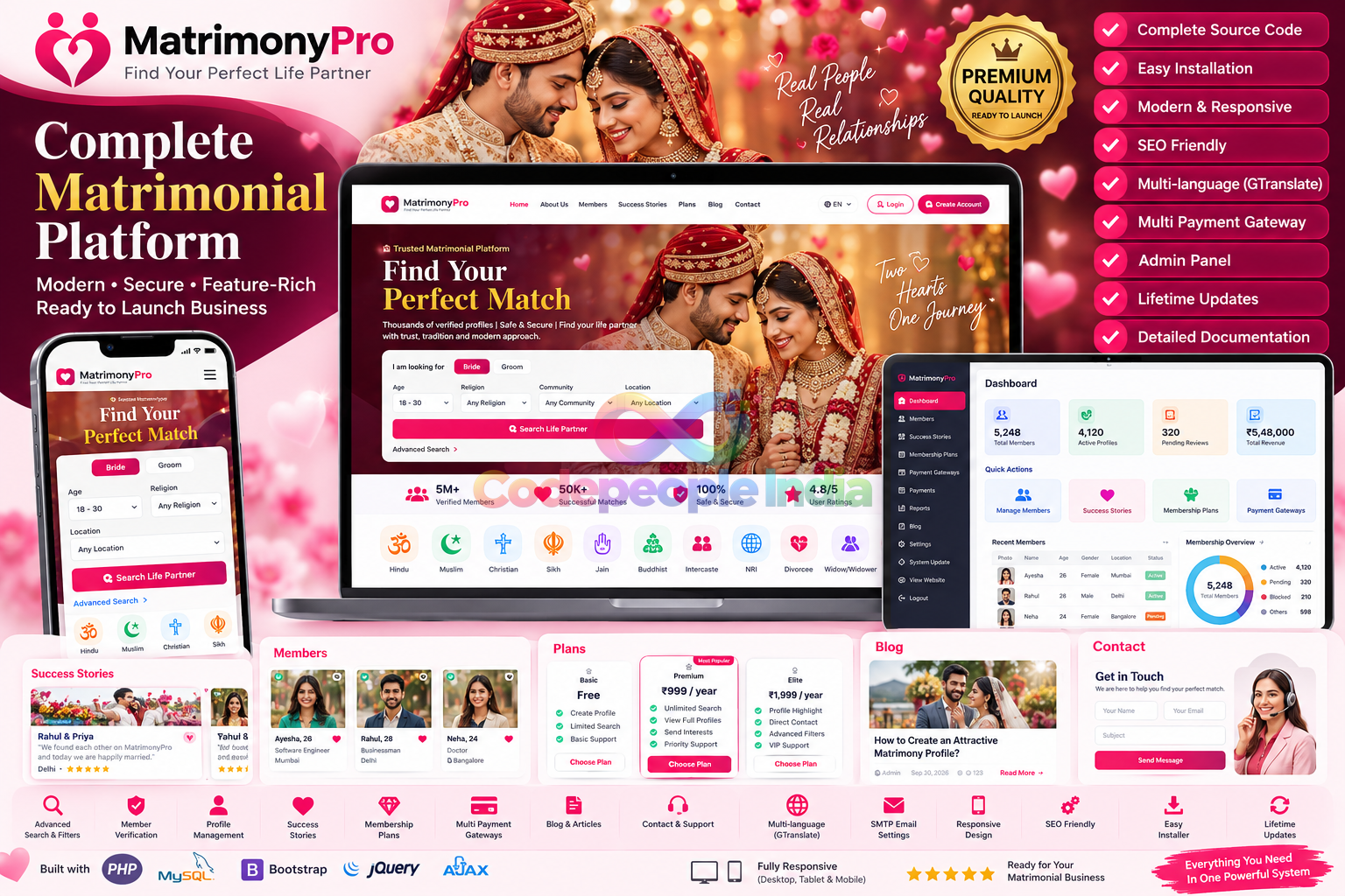 💕 MatrimonyPro — Complete Matrimonial Platform